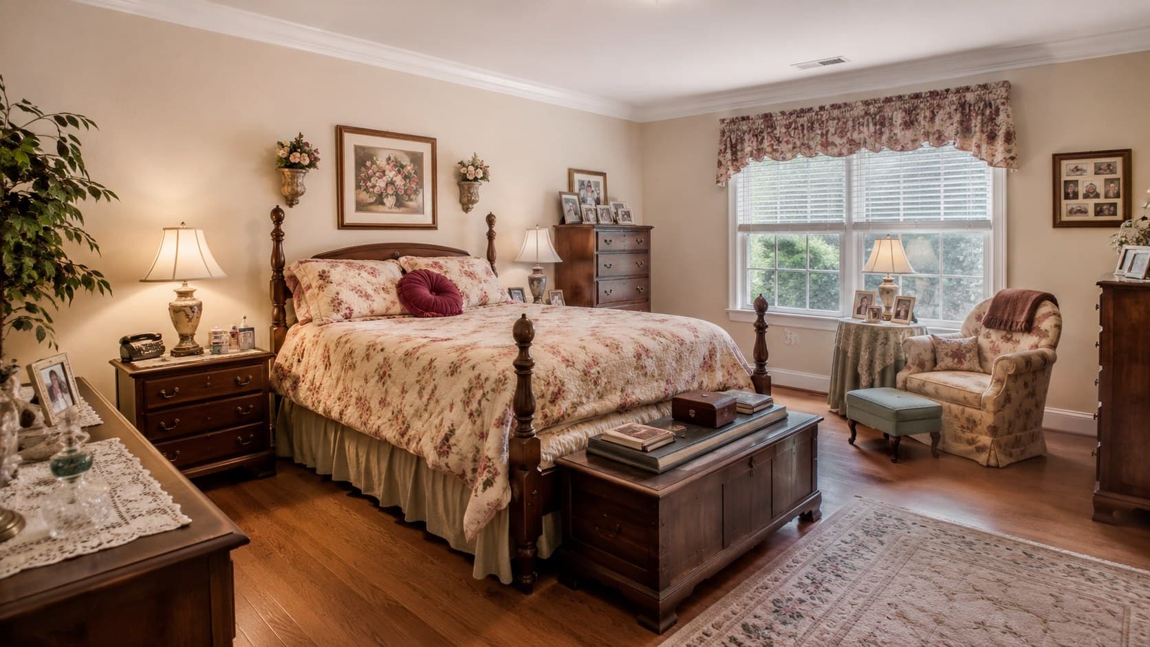 Furnished bedroom — re-staged before virtual staging